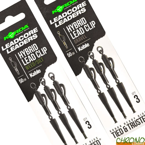 Montage Korda Leadcore Leader Hybrid Lead Clip 50cm (les 3) 1 Montage Korda Leadcore Leader Hybrid Lead Clip 50cm (les 3)