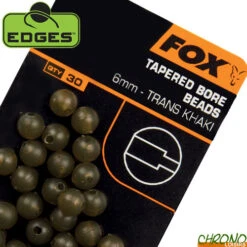 Perle Fox Edges Tapered Bore Beads Khaki 6mm (par 30)