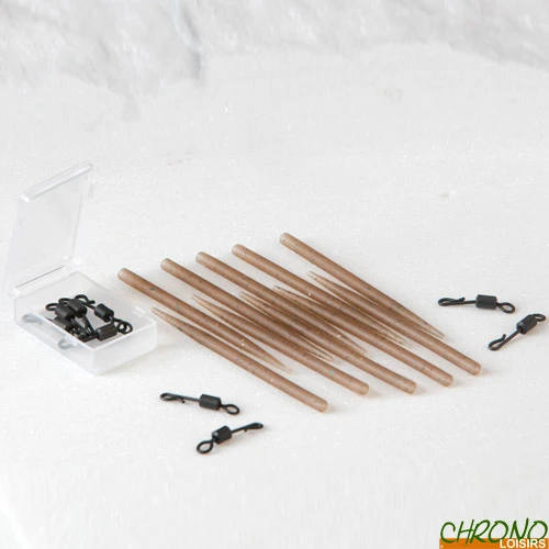 Anti Tangle Extra Carp Long Camo + Emerillon QC T.8 (par 10) 1 Anti Tangle Extra Carp Long Camo + Emerillon QC T.8 (par 10)